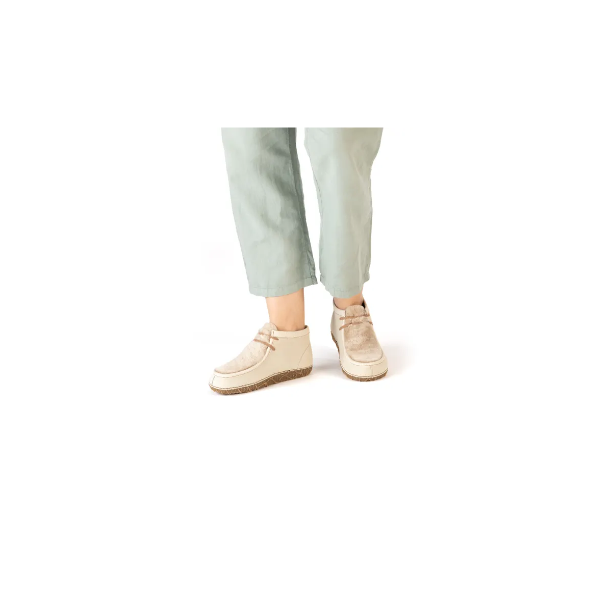 Chaussures confortables en daim et fausse fourrure - Beige - El naturalista