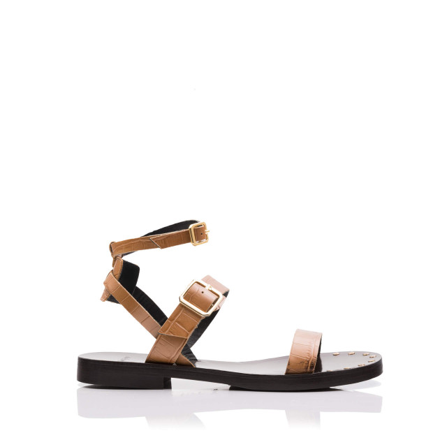 Sandales en cuir style spartiates - Marron - Xseni Greye