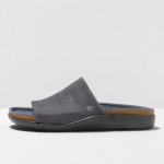Mules en cuir suédé drapé - art