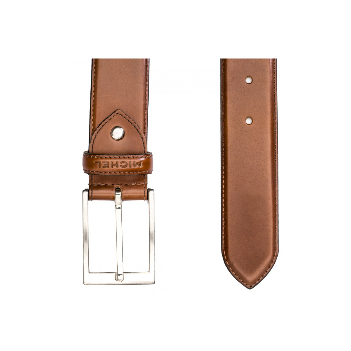 Ceinture en cuir lisse - Marron - michel