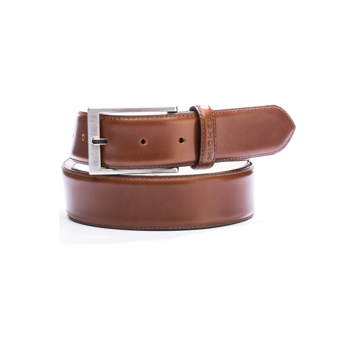 Ceinture en cuir lisse - Marron - michel