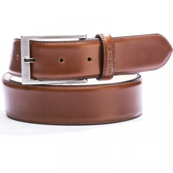 Ceinture en cuir lisse - Marron - michel