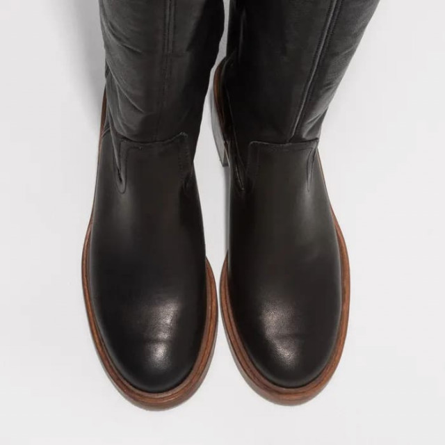 Bottes à talon en cuir mat - Noir - Neosens