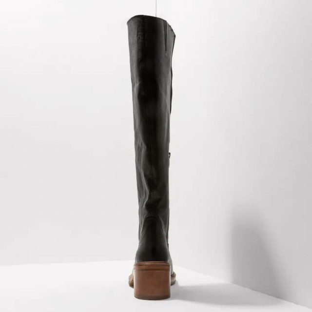 Bottes à talon en cuir mat - Noir - Neosens