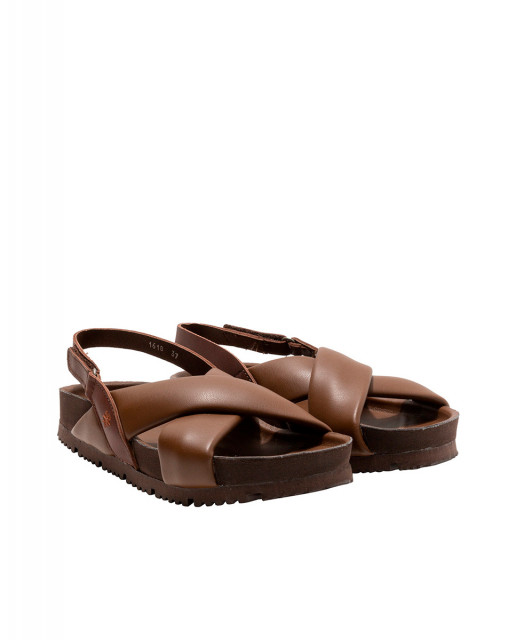 Sandales en cuir - Marron - art