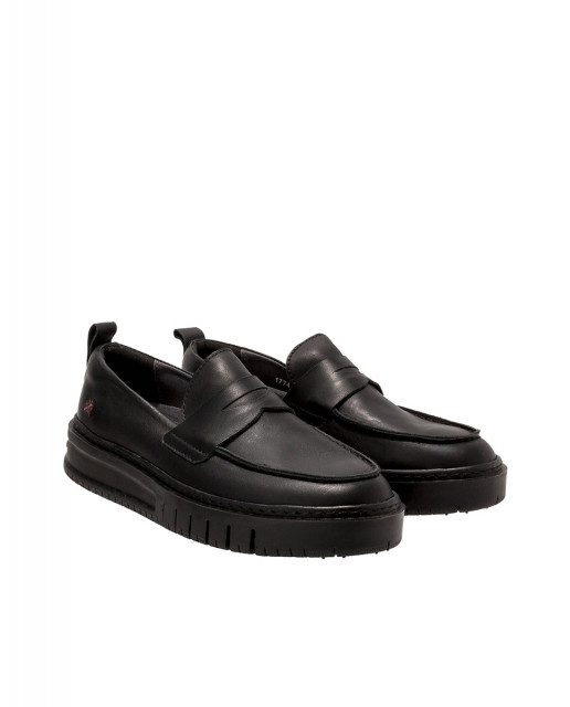 Mocassins plateforme en cuir - Noir - art