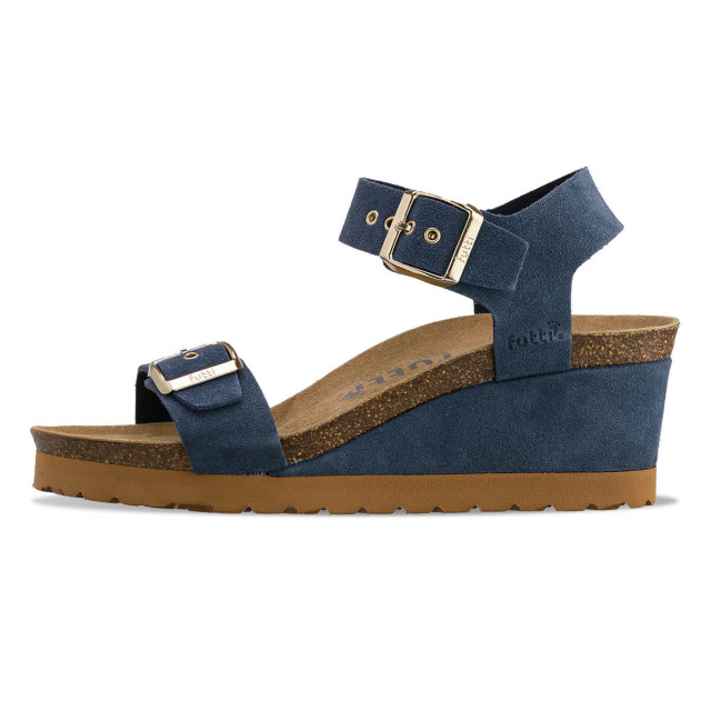 Sandales confortables compensées fantaisie - Bleu - Futti