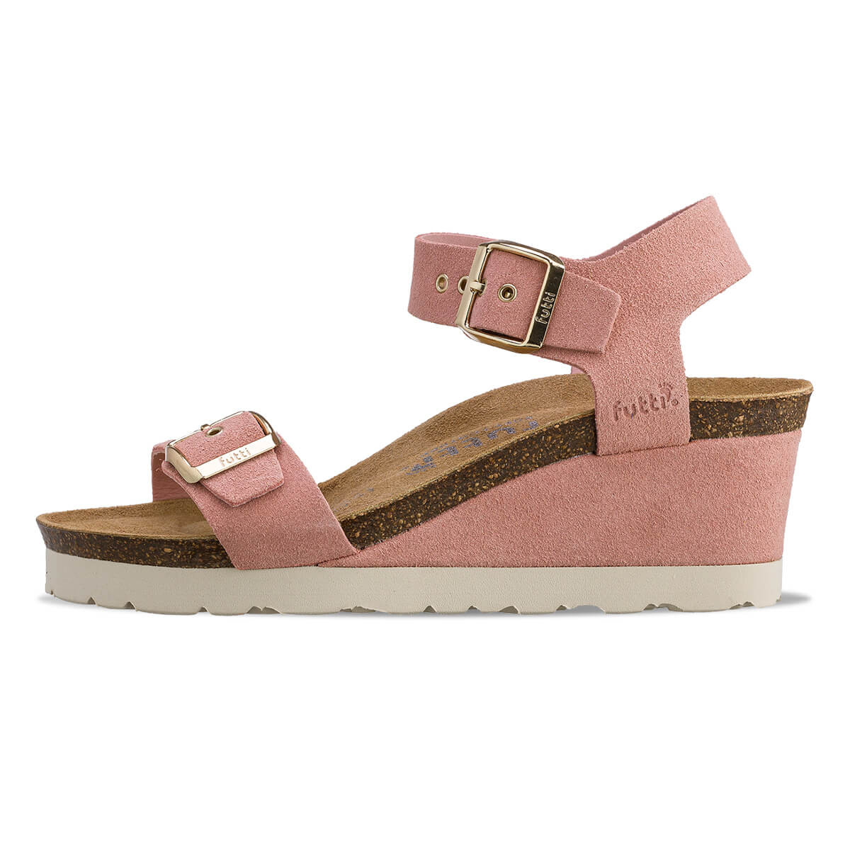 Sandales confortables compensées fantaisie - Rose - Futti