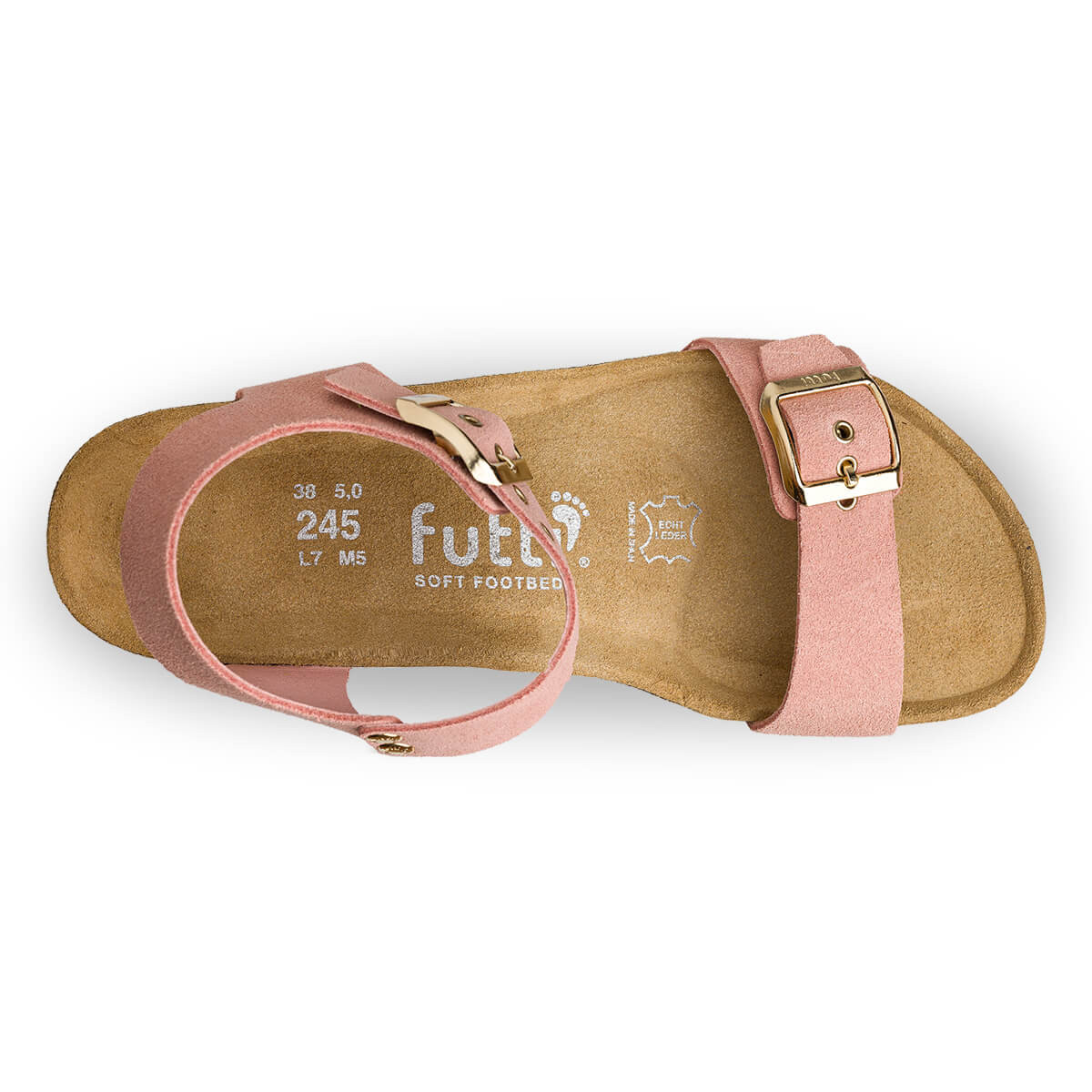 Sandales confortables compensées fantaisie - Rose - Futti