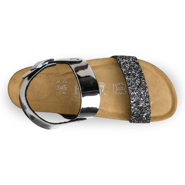 Sandales confortables plates véganes à brillants - Argent - Futti