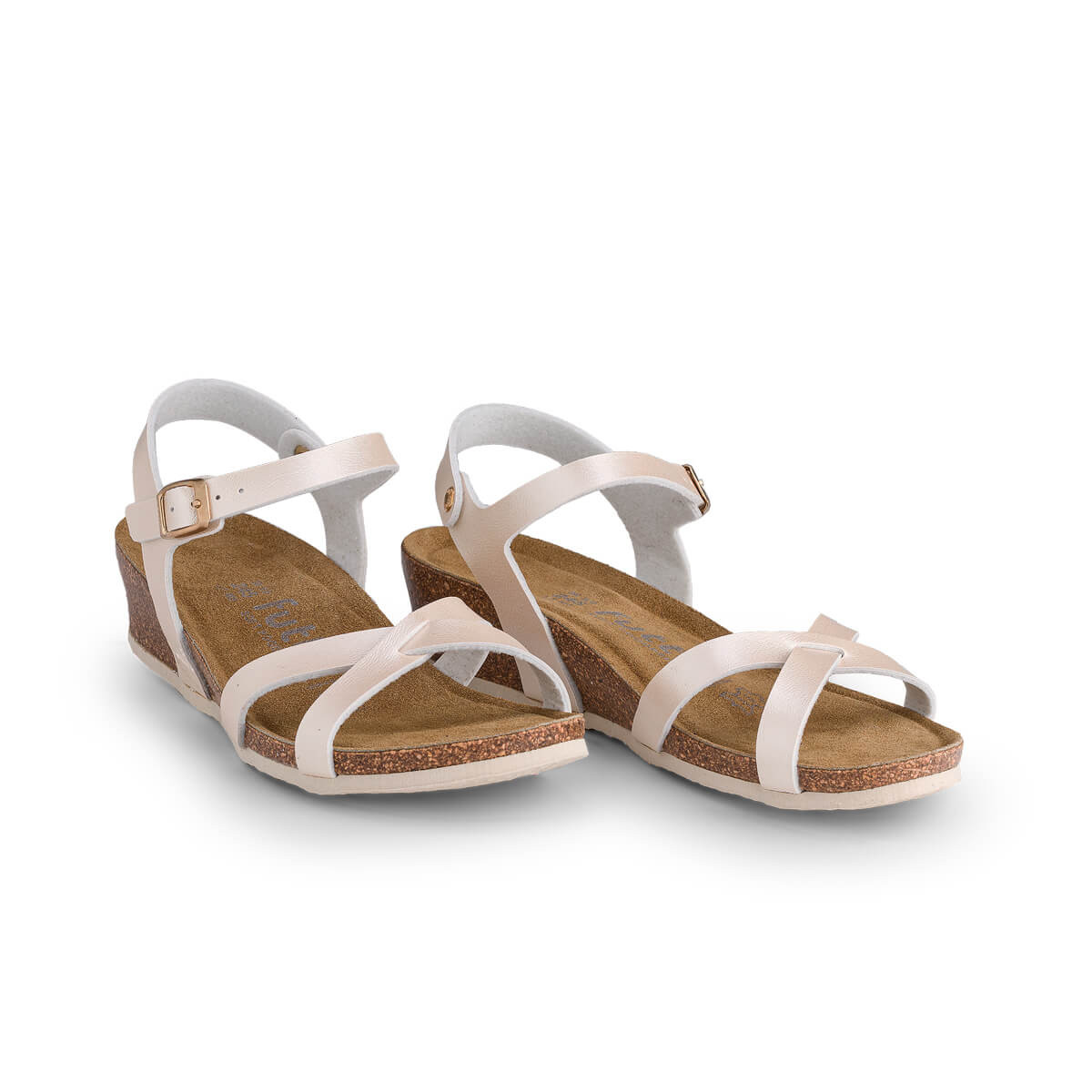 Sandales confortables compensées ergonomiques - Beige - Futti