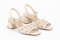 Sandales confortables à talon carré à brides à perforations carrées - Beige - Lince