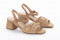 Sandales confortables à talon carré à brides à perforations carrées - Marron - Lince
