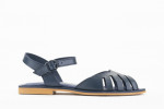 Sandales confortables plates à bout échancré - Bleu - Lince