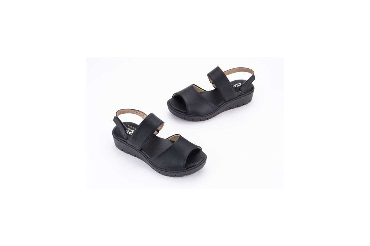 Sandales compensées confortables - Noir - Lince