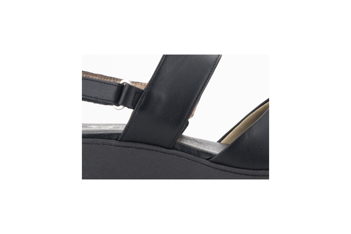Sandales compensées confortables - Noir - Lince