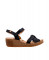 Sandales confortables compensées en cuir torsadé - Noir - El naturalista