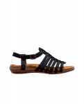 Sandales confortables spartiates en cuir - Noir - El naturalista