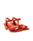 Sandales confortables à talon en bois à bride croisée - Rouge - El naturalista