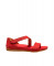 Sandales confortables plates en cuir à talon fermé - Rouge - El naturalista