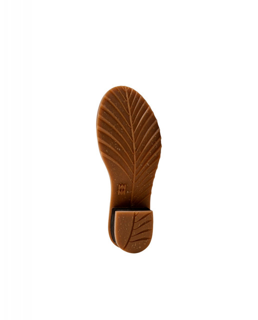 Sandales confortables en cuir à talon carré - Noir - El naturalista
