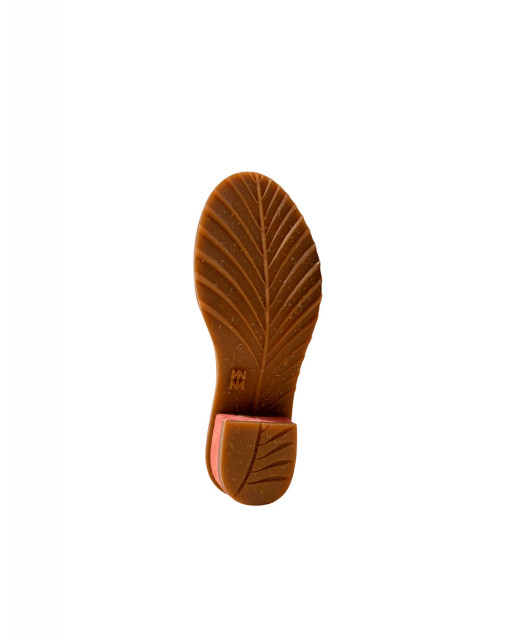 Sandales confortables en cuir à talon carré - Rouge - El naturalista