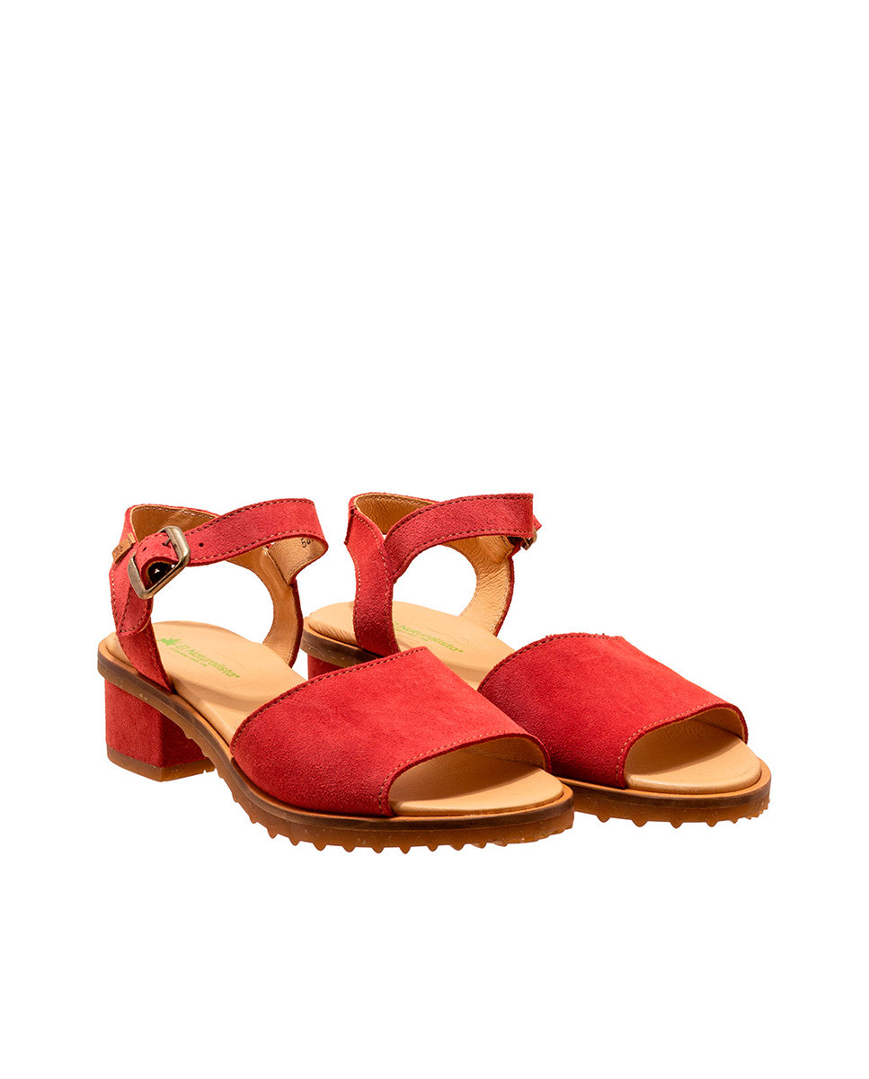 Sandales confortables à talon à semelle recyclée - Rouge - El naturalista