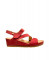 Sandales confortables compensées en cuir suédé - Rouge - El naturalista