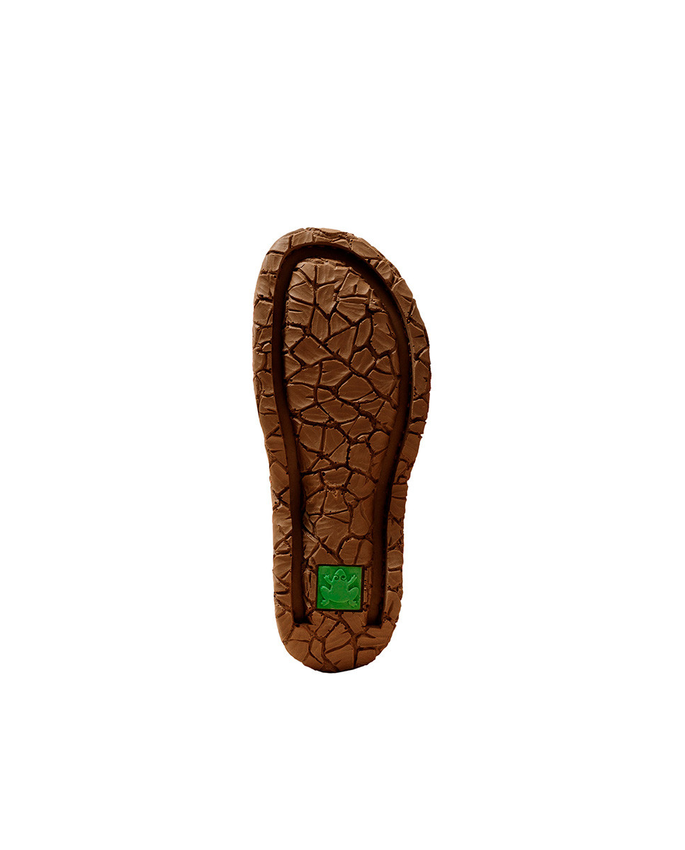 Sandales confortables plates en cuir suédé à scratch - Noir - El naturalista