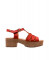 Sandales confortables à talon en liège à brides - Rouge - El naturalista