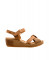 Sandales confortables compensées en cuir torsadé - Jaune - El naturalista