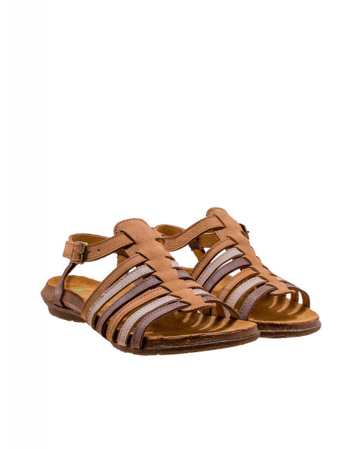 Sandales confortables spartiates en cuir - Multicolore - El naturalista