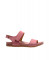 Sandales confortables plates à velcro en cuir et semelles recyclées - Rose - El naturalista