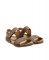 Sandales confortables plates à velcro en cuir et semelles recyclées - Gris - El naturalista