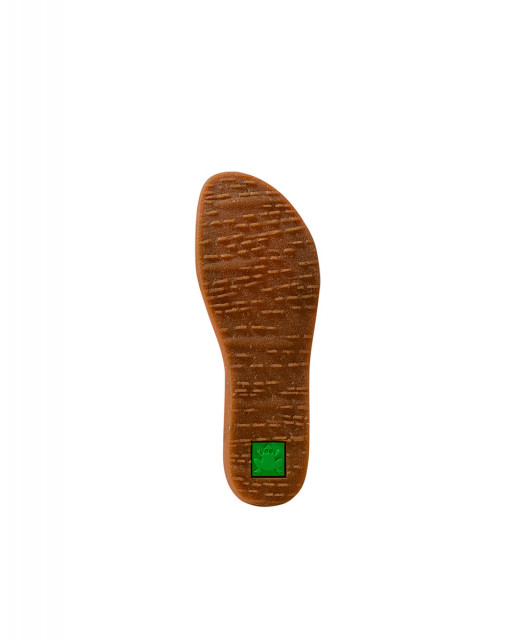 Sandales confortables plates en tissus et cuir - Gris - El naturalista