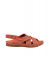 Sandales confortables plates en tissus et cuir - Rouge - El naturalista
