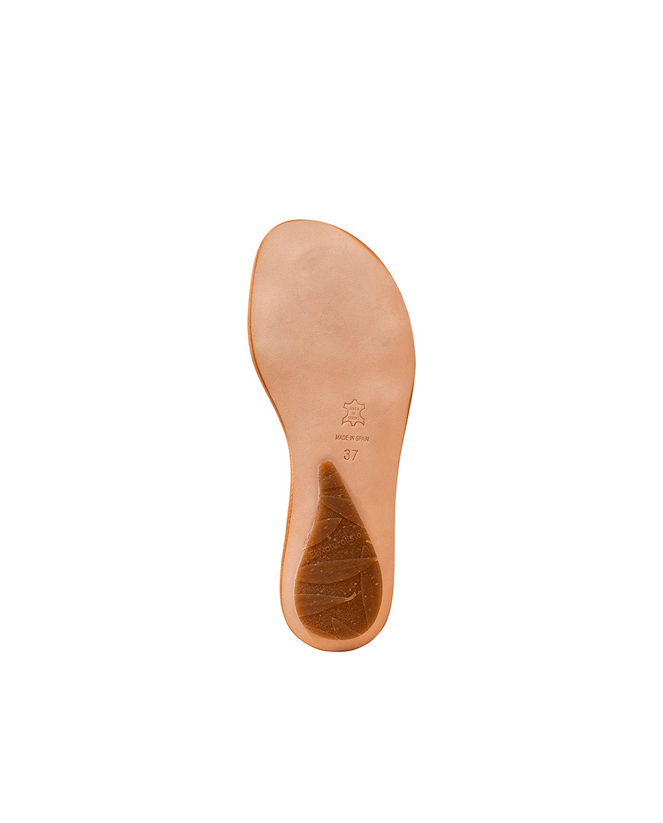 Sandales confortables plates en cuir multi lanières - Jaune - El naturalista