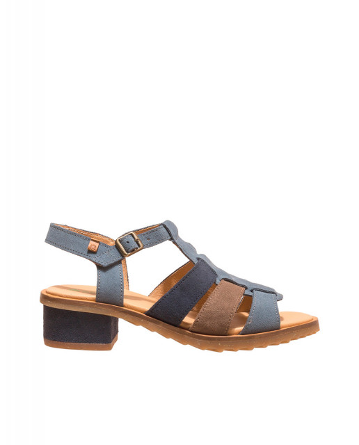 Sandales confortables en cuir à talon carré - Multicolore - El naturalista