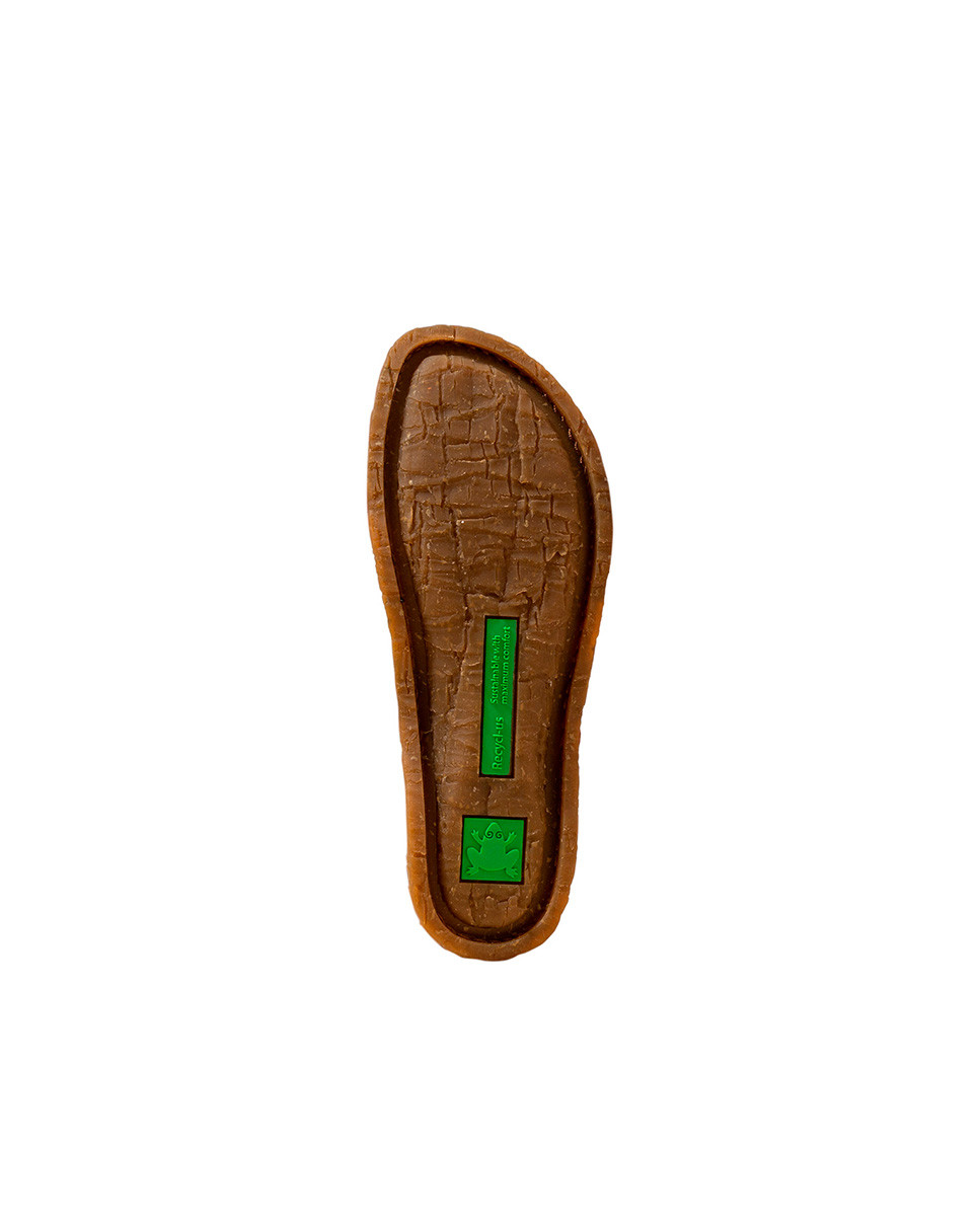 Sandales confortables plates en cuir semelle ergonomique - Vert - El naturalista