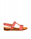 Sandales confortables plates en cuir semelle ergonomique - Rose - El naturalista