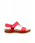 Sandales confortables plates vegan à semelle recyclée - Rouge - El naturalista