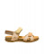 Sandales confortables plates en cuir à scratch et semelles ergonomiques - Beige - El naturalista