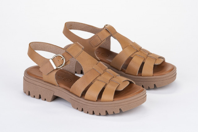 Sandales confortables plateforme style spartiates - Marron - Lince