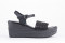 Sandales confortables compensées design sur la bride - Noir - Lince