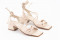 Sandales à talon carré et lacets cheville - Beige - Lince