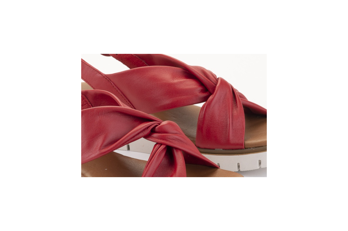 Sandales compensées à brides croisées - Rouge - Lince