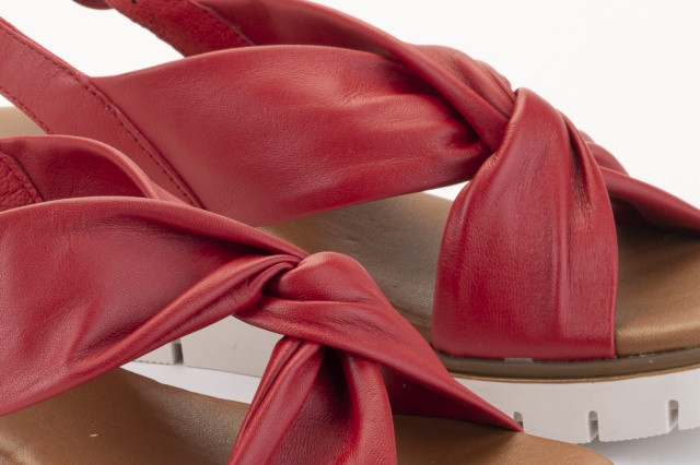Sandales compensées à brides croisées - Rouge - Lince