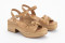 Sandales à talon semi-compensé en bois - Marron - Lince