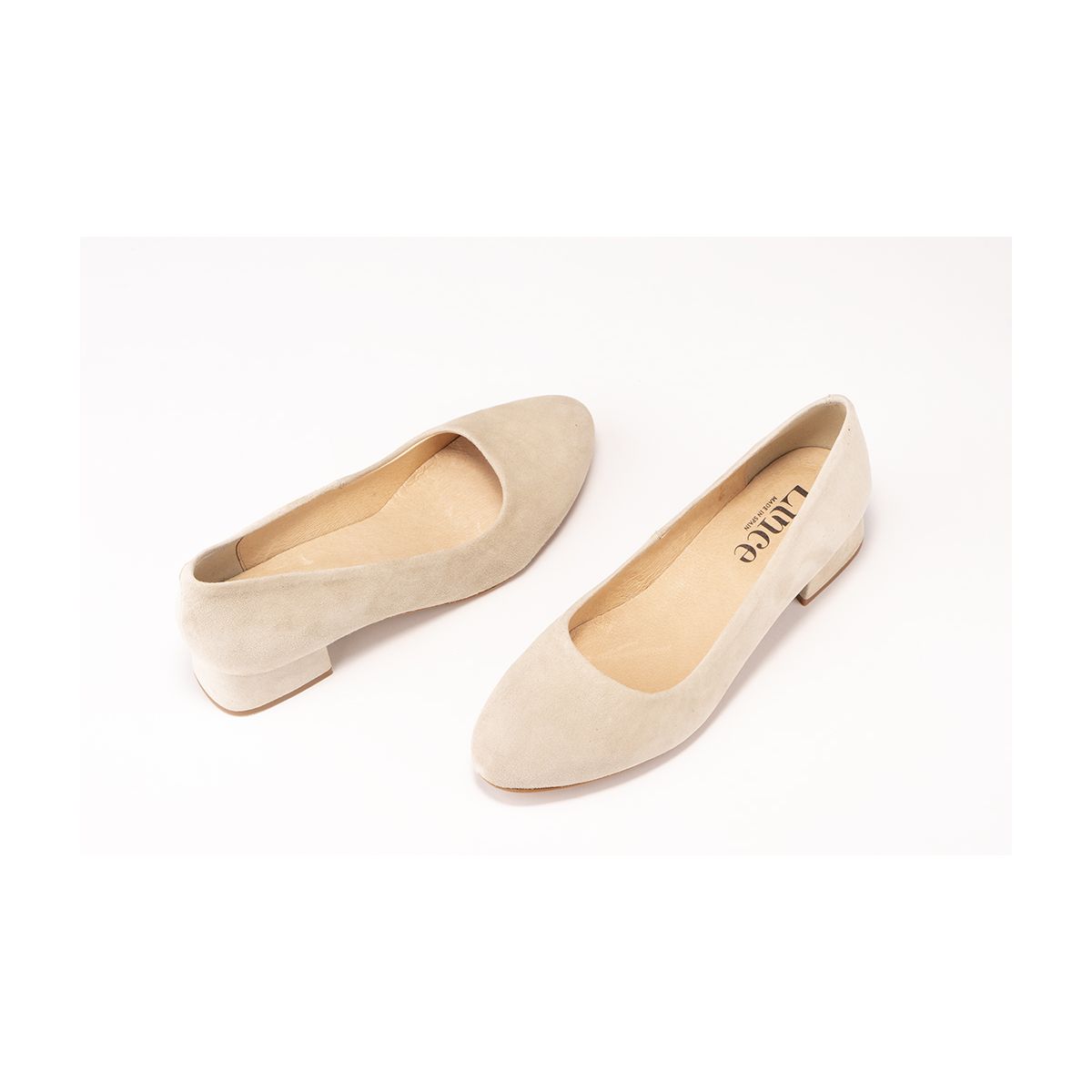 Escarpins en daim petit talon - Beige - Lince