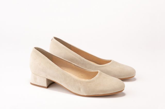 Escarpins en daim petit talon - Beige - Lince